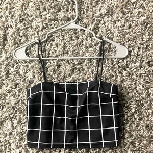 black & white lined tank top